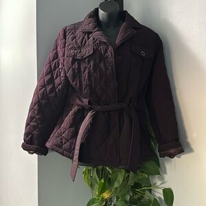 🍍ESPRIT BUTTON TIE BELT COAT🍍FLEECE LINED🍍POCKETS🍍PIT TO PIT 23”🍍Length 27”